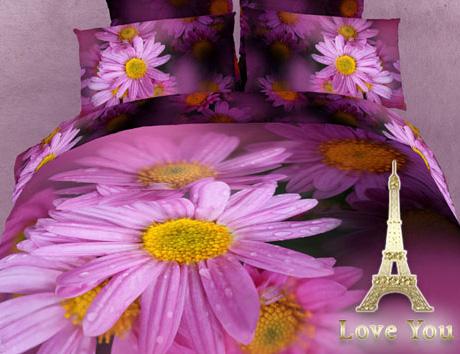 

Комплект постельного белья Love You Цветы Краса Сатин 3D 200х220 см LY-624-2
