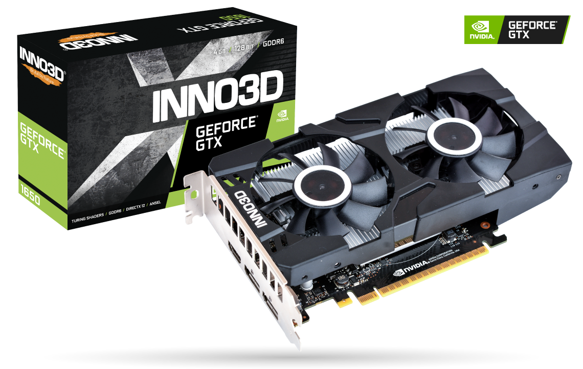 

Видеокарта Inno3D GeForce GTX 1650 TWIN X2 OC (N16502-04D6X-1177VA25)