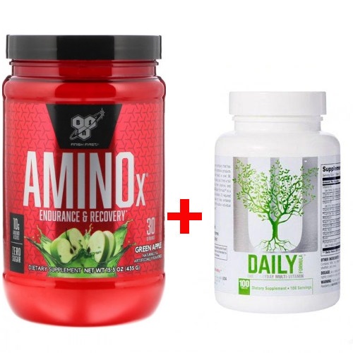 

Комплект Аминокислота BSN Amino X 435 г Зеленое яблоко + Витамины Universal Nutrition Daily Formula 100 таб (558146)