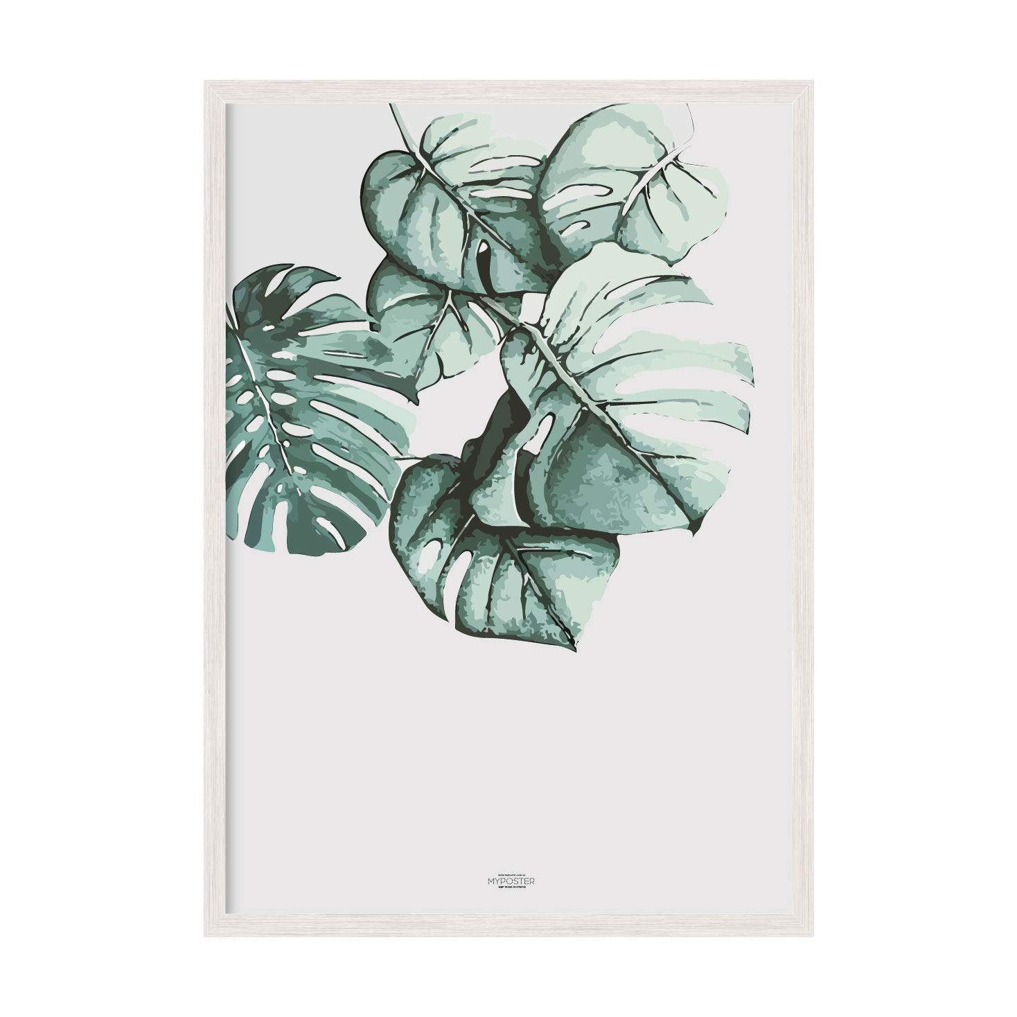 

Постер в рамке MY POSTER с антибликовым стеклом 420x594 мм White "Листья"