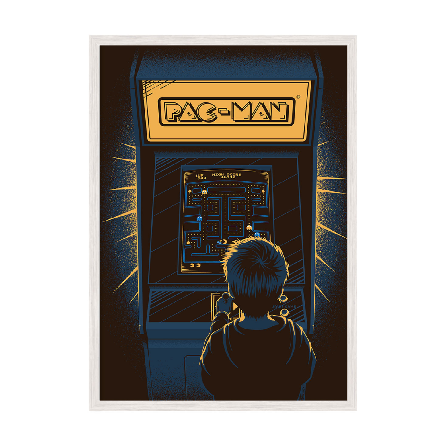 

Постер в рамке MY POSTER с антибликовым стеклом 420x594 мм White "PacMan game"