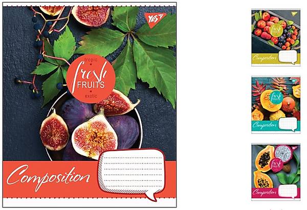 

Тетрадь ученическая А5 24л в клетку "FRESH FRUITS" 20шт в упак YES (764718)