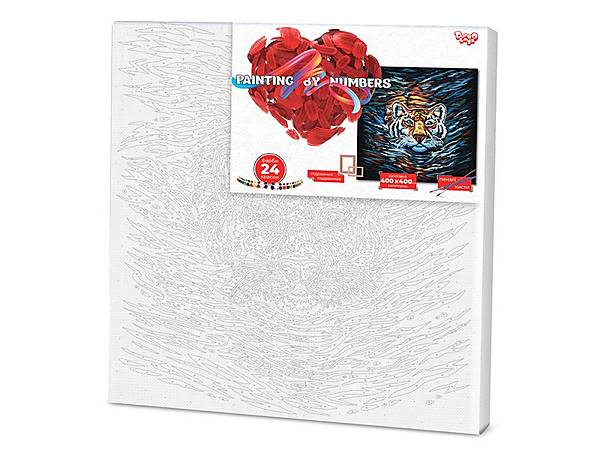

Картина по номерам PAINTING BY NUMBERS "Тигр" 40*40см DANKO TOYS (KpNe-02-03)