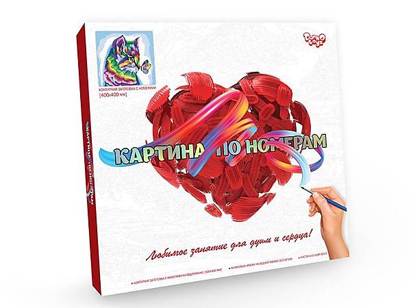 

Картина по номерам на холсте №8 "Кот" 40*40см DANKO TOYS (KpN-02-08)