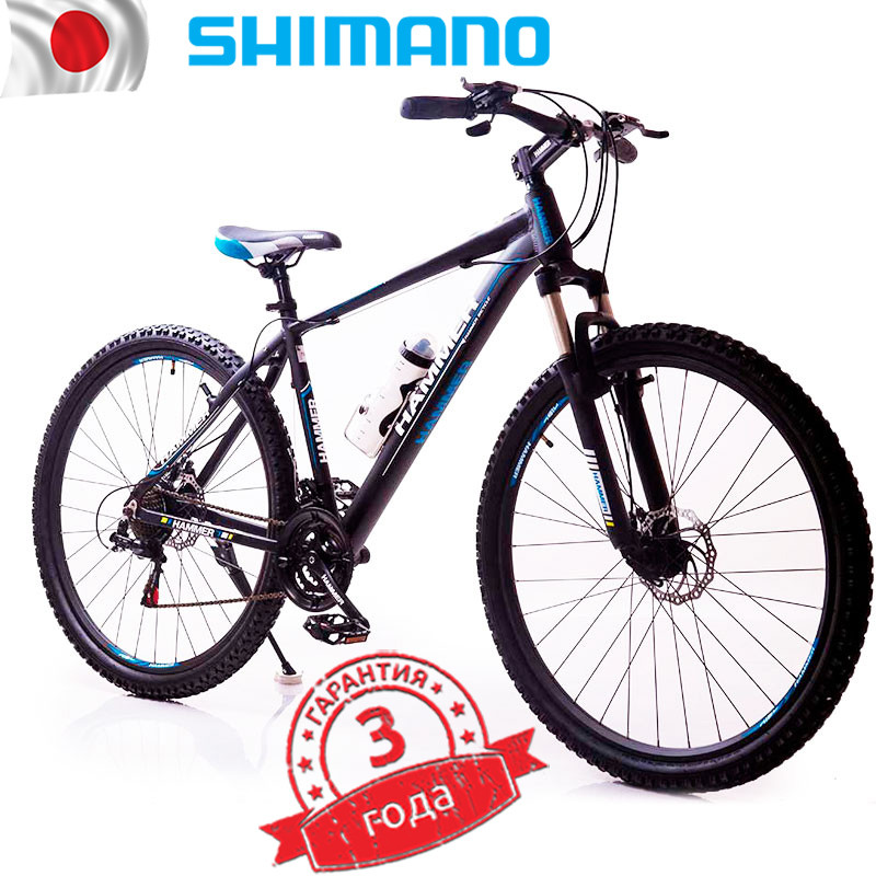 

Горный Велосипед HAMMER- 27.5 дюймов Black Blue MTB Shimano Черно Синий