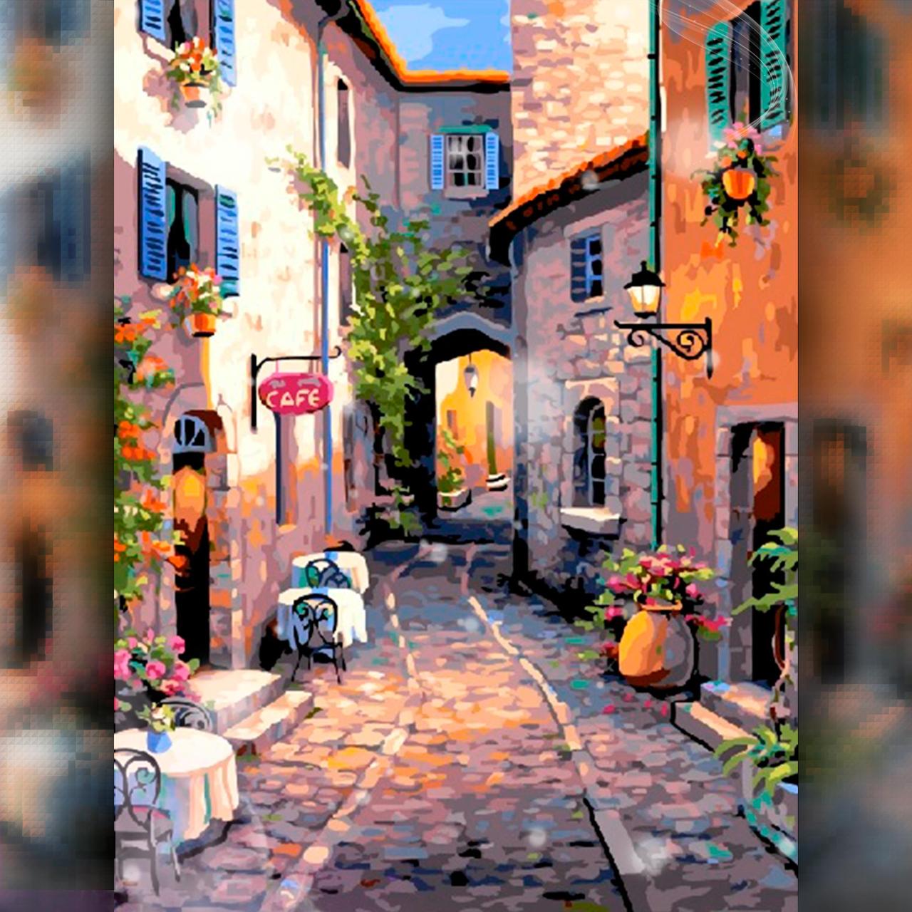 

Алмазная вышивка "Уютная улица" 40x50 The Wortex Diamonds