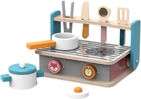 

Детская складная плита Viga Toys PolarB с посудой и грилем (44032)