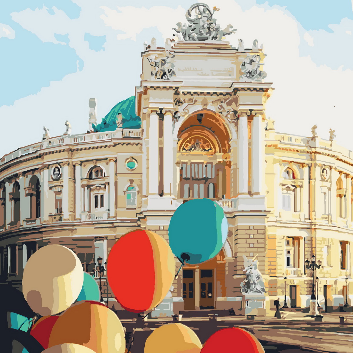 

Картина по номерам Жемчужина у моря 40*40 KH3501 Идейка