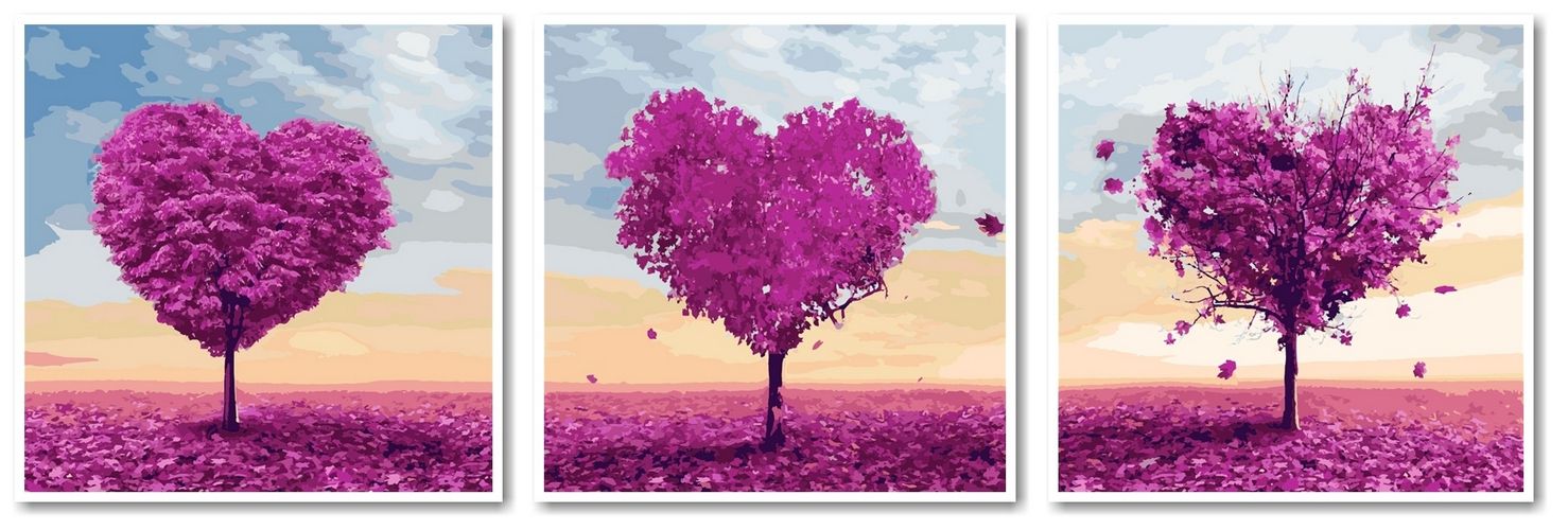 

Картина по номерам Триптих Деревья любви Триптих 50*150 VPT024 Babylon