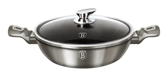 

Сотейник Carbon O28см со стеклянной крышкой, мраморное покрытие Berlinger Haus (TР01632314307)