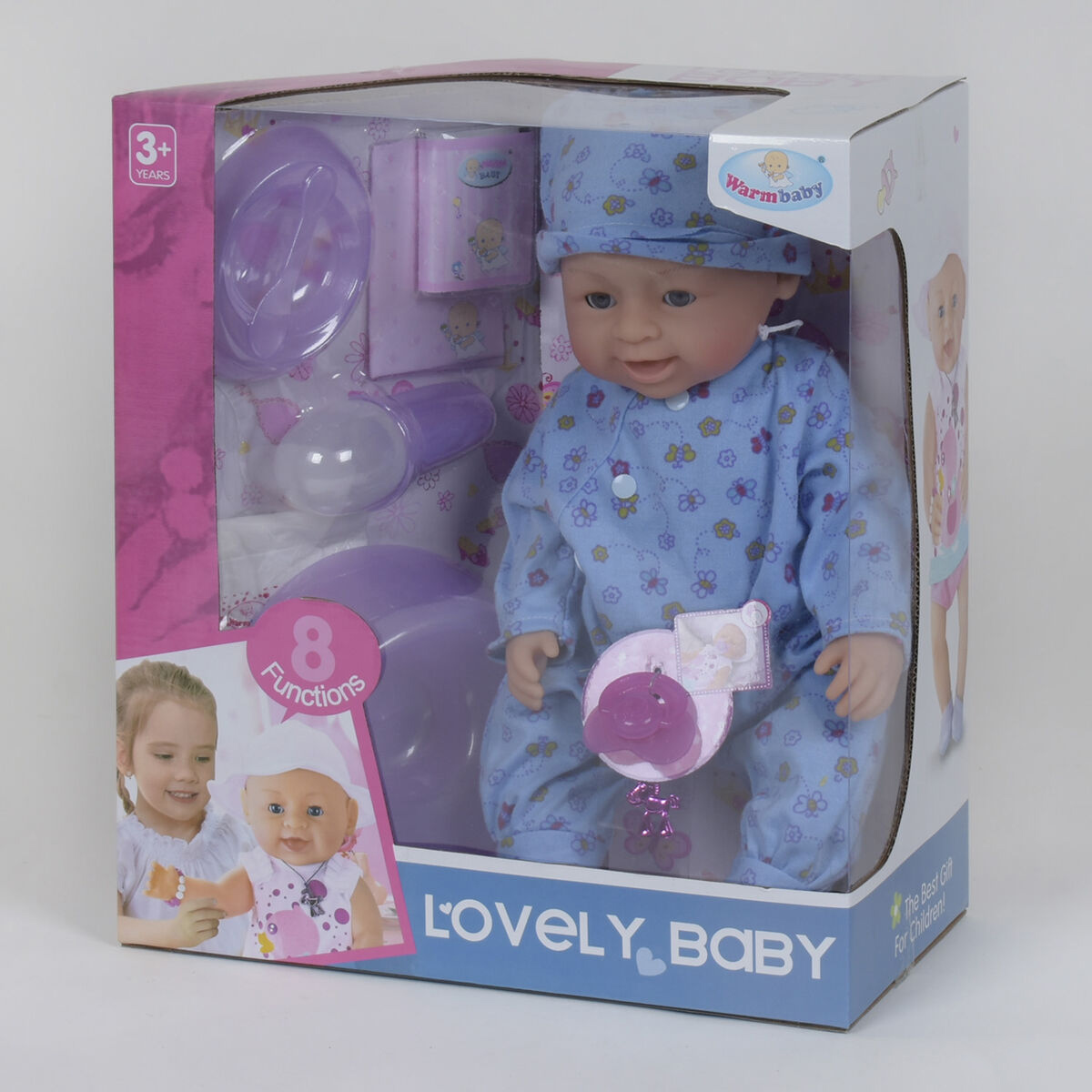 

Пупс функциональный Warm Baby 8040 TD-02 B с аксессуарами