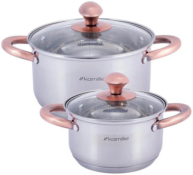 

Набор 2 кастрюли Catalin 1.5л, 3л из нержавеющей стали с мерной шкалой Kamille (TР01632320547)