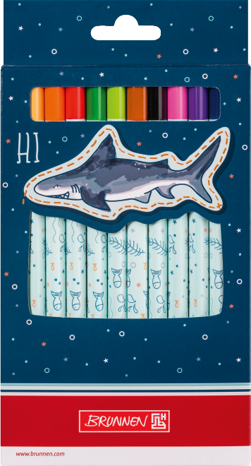 

Набор Brunnen 12 шт толстых цветных карандашей happy ocean