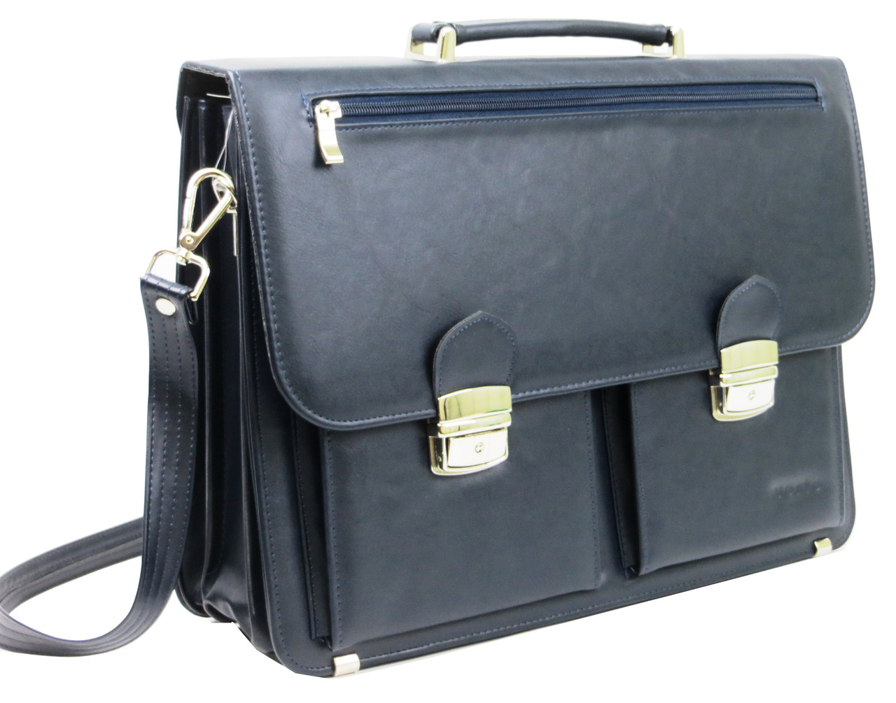 

Портфель деловой из эко кожи Verto, Польша синий supersumka (TР012N01A1 navy)