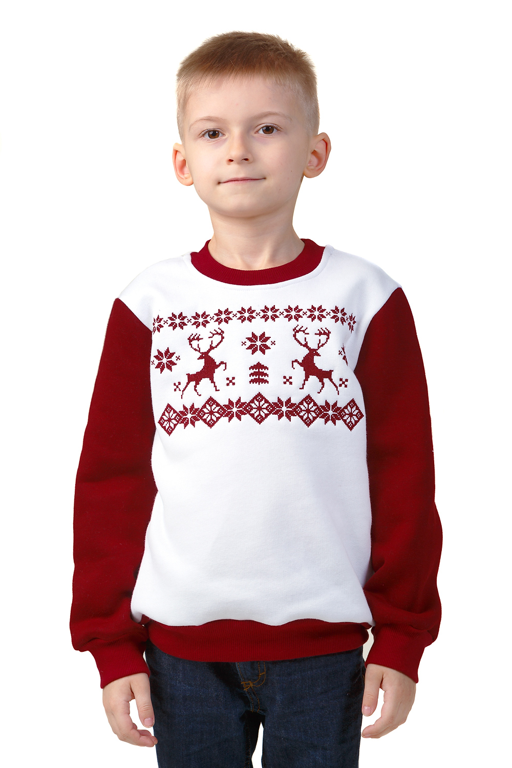 

Різдвяний світшот для хлопчиків з Оленями 104 UKRS-6601X UkrGlamour