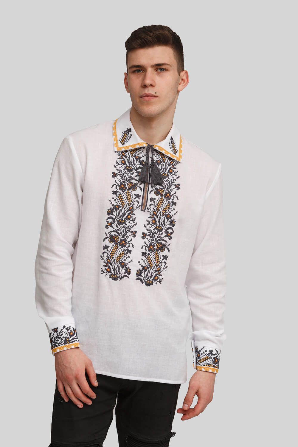 

Чоловіча вишита сорочка вишиванка White 3 52 UKR-1173 UkrGlamour