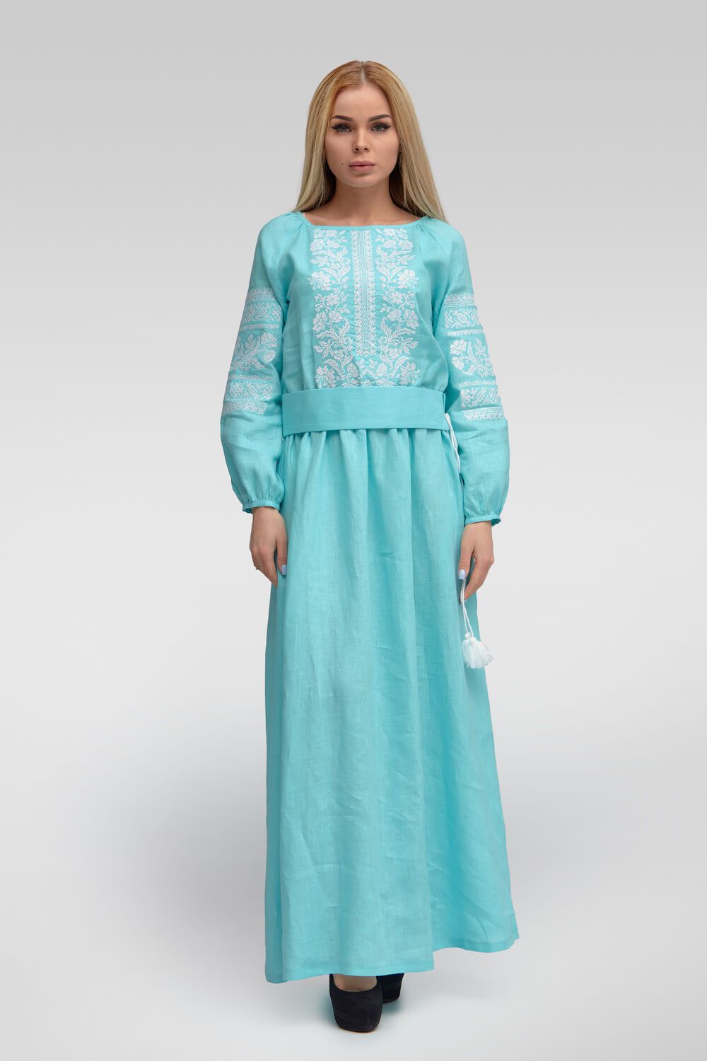 

Вишита сукня вишиванка Aqua  UKR-4129 UkrGlamour, Вишита сукня вишиванка Aqua 50 UKR-4129 UkrGlamour