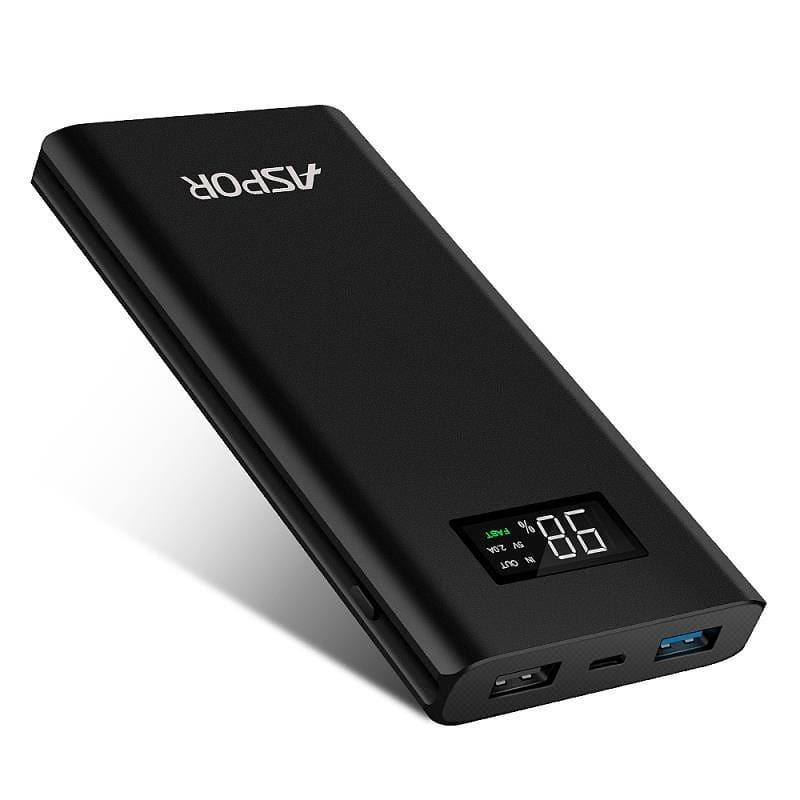 

Powerbank Aspor A387-S, 10 000 mAh, 2USB/2.4A/2.4A- черный