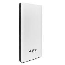 

Powerbank Aspor A341W, 8 000 mAh, 2USB/2A/2A- черно-белый