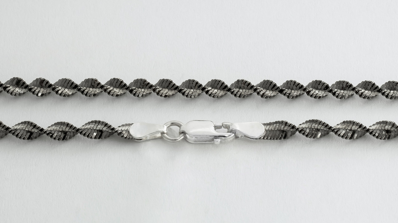 

Серебряная цепь Silvex925 оксидированная магия твист - 852В 8/45, женская