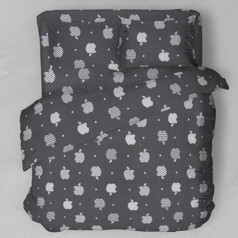 

Комплект постельного белья из бязиTime Textile Apple евро Серый TT174433-e 50х70