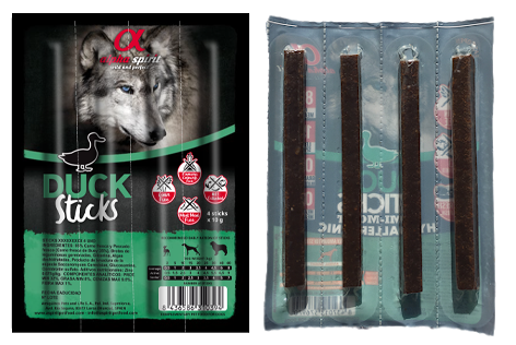 

Беззерновые лакомства для собак Alpha Spirit DOG Sticks Duck Chicken с уткой, стики x30, 300г.