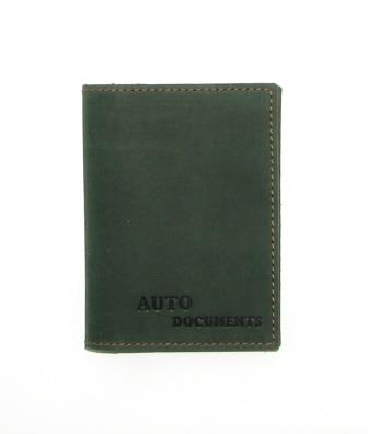 

Обложка на водительские документы из натуральной кожи DNK Leather Auto H col.С зеленая (132001)