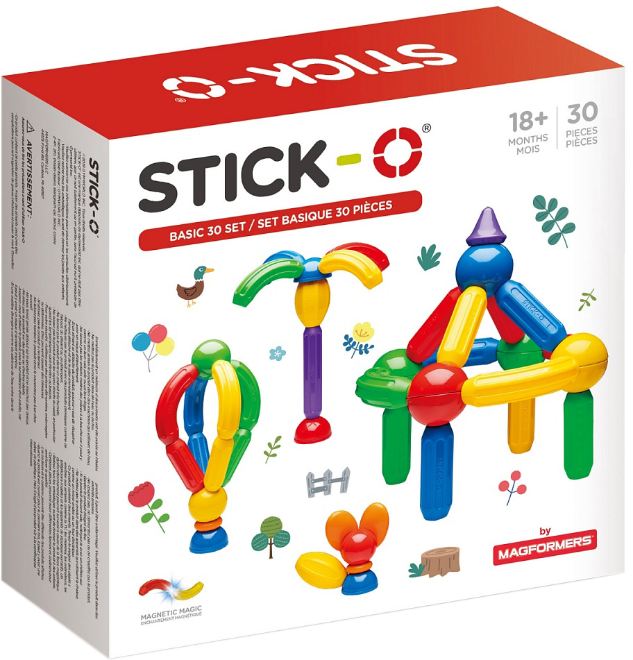 

Магнитный конструктор Stick-O Базовый 30 элементов (901003)