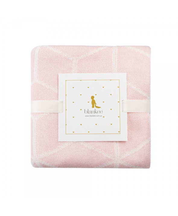 

Вязаный хлоповый плед Blankee Cube Pink