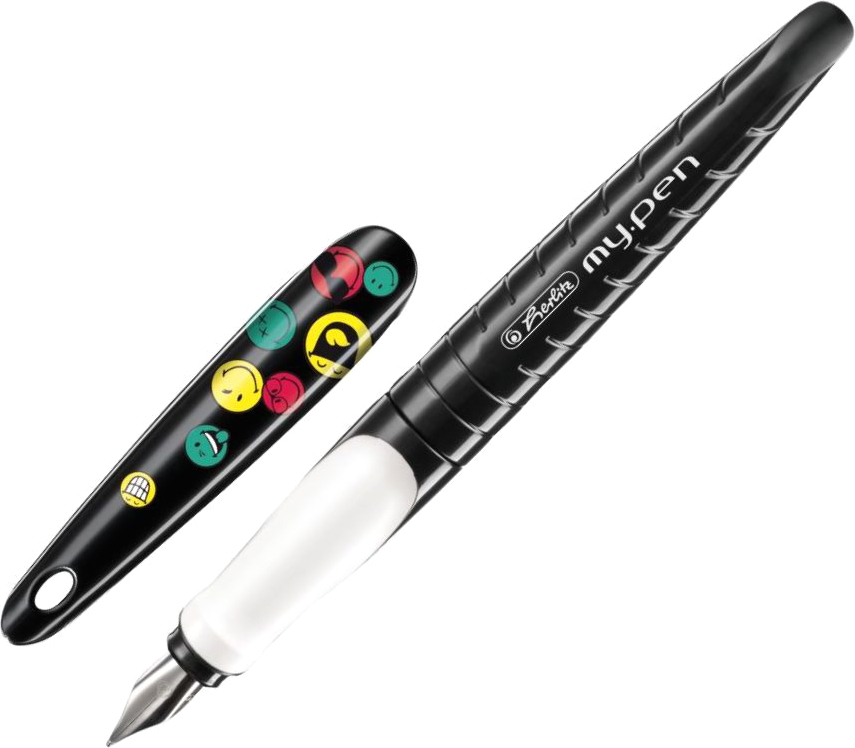 

Ручка перьевая для правши Herlitz Smiley World Black Синяя Черный корпус (50022441)