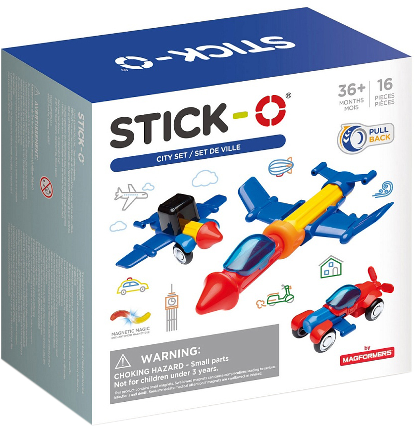 

Магнитный конструктор Stick-O Транспорт 16 элементов (902003)