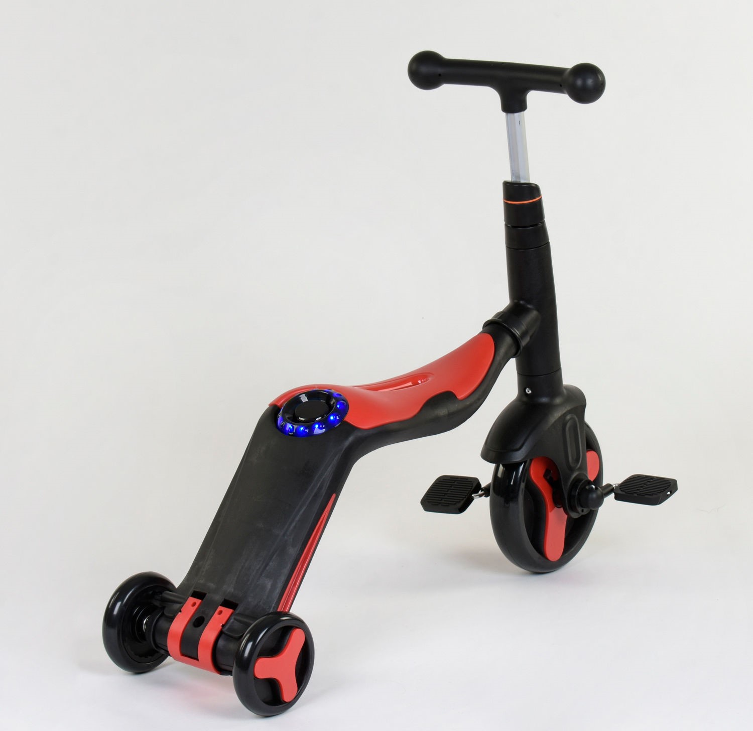 

Cамокат-велобег-велосипед 3 в 1 Best Scooter JT 28288, цвет красный, свет, 8 мелодий, колёса PU