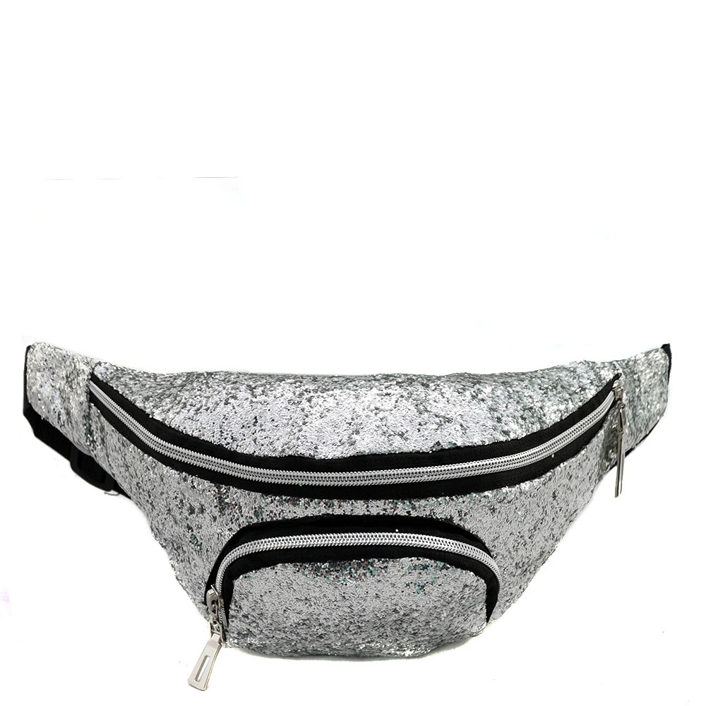 

Бананка из кожзама серебристая ban-19