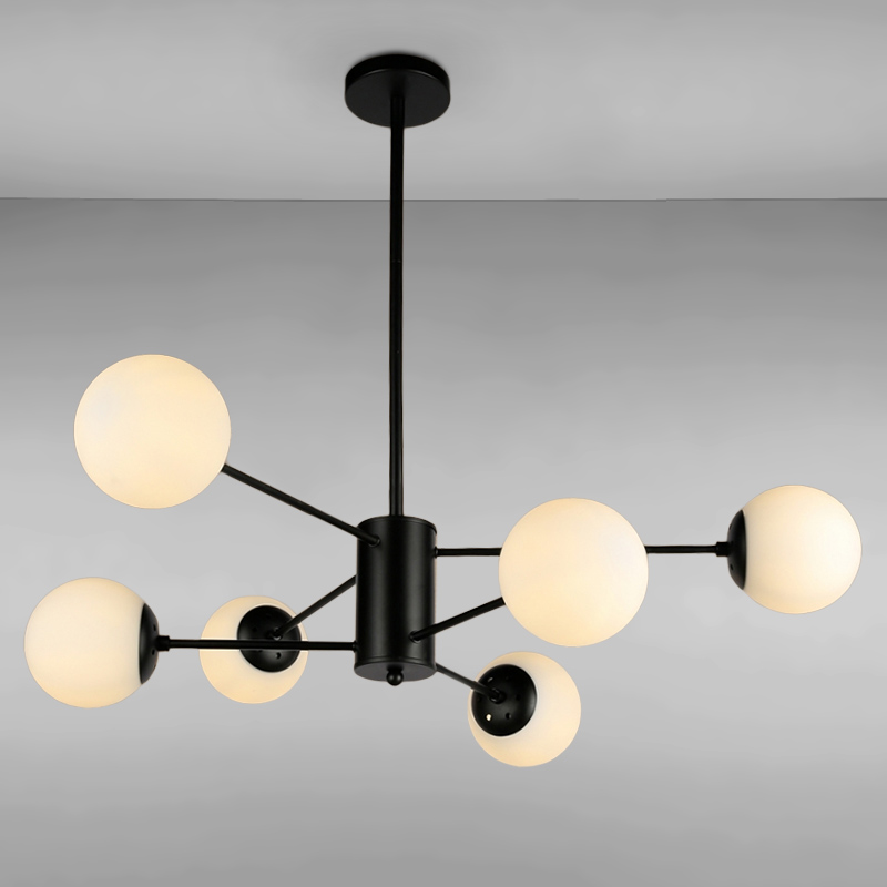 

Люстра подвесная Light House LS-14858-6 BK+WH черная