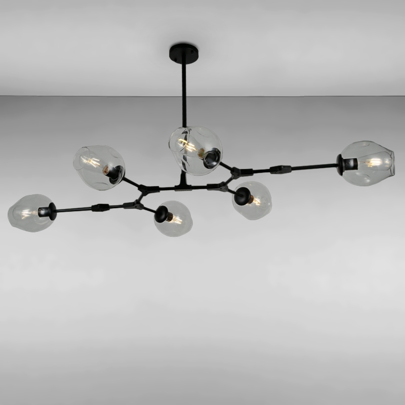 

Люстра подвесная Light House LS-15181-6 BK+CL черная