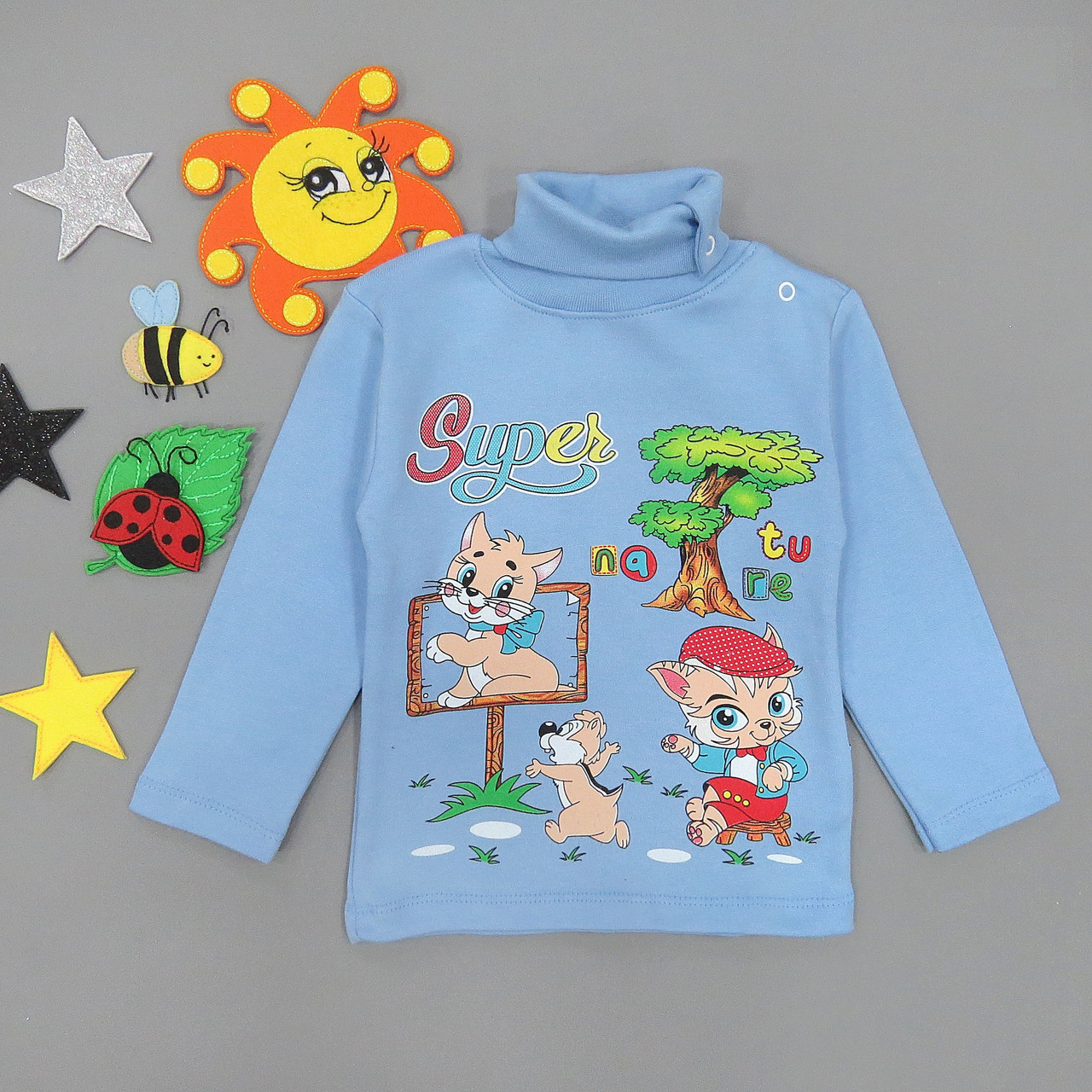 

Водолазка Kipir kids "Зверята" для мальчика 98 см Синяя 15457