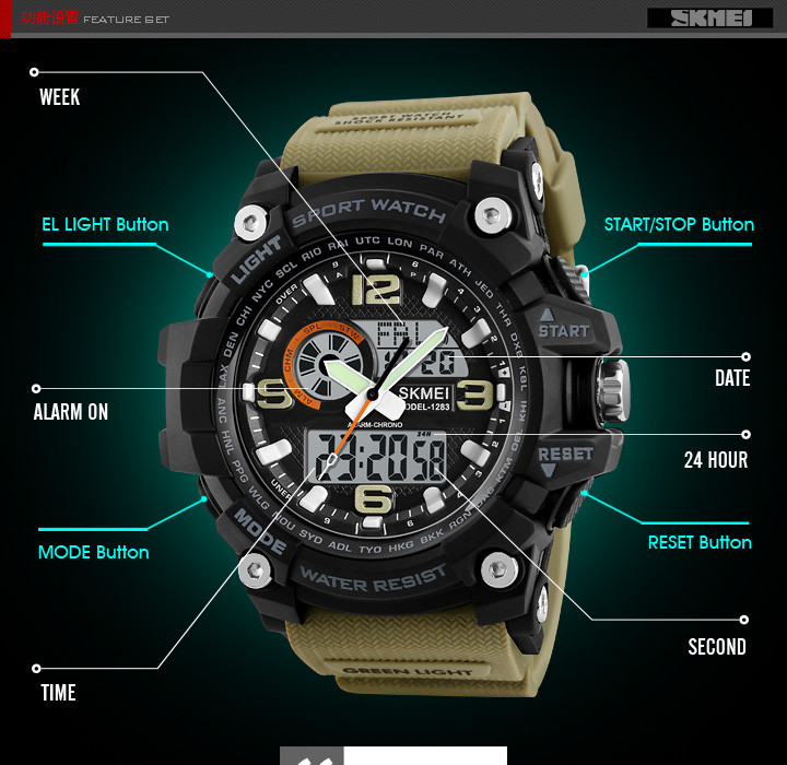 

Спортивные часы Skmei 1283 Military (5 bar) (0289)