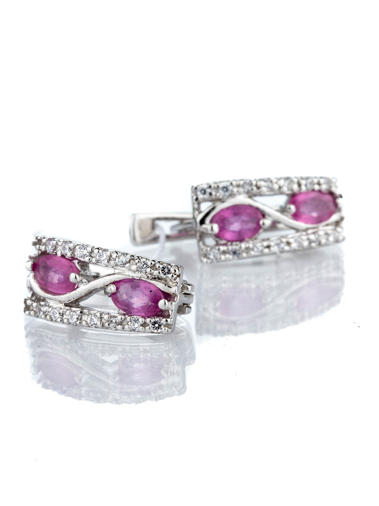 

Серьги из серебра с рубином FS-031