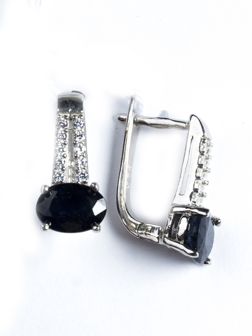 

Серьги из серебра с сапфиром Т-8020