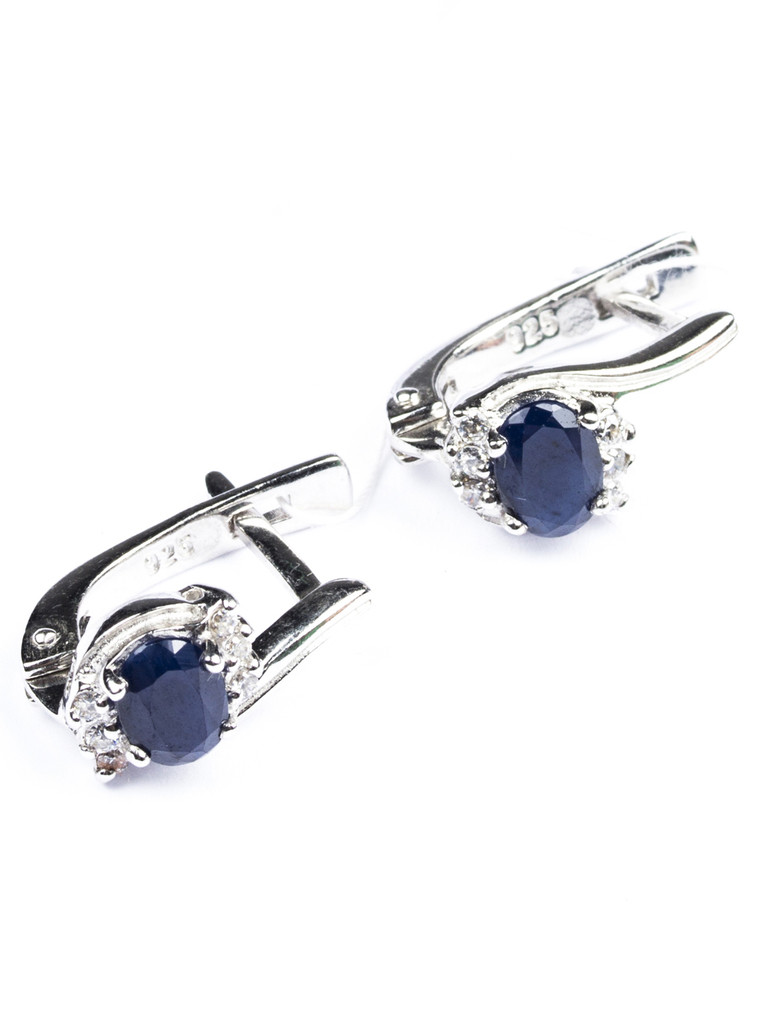 

Серьги из серебра с сапфиром Е-152