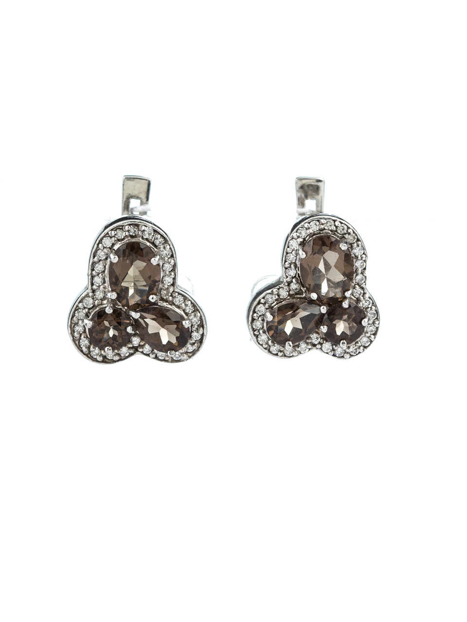 

Серьги из серебра с дымчатым кварцем Е-246