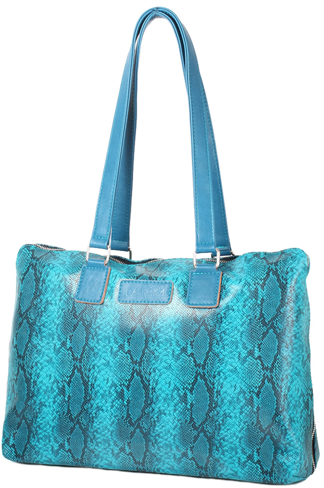 

Женская сумка Laskara LK-20289-turquoise-snake Сине-голубая