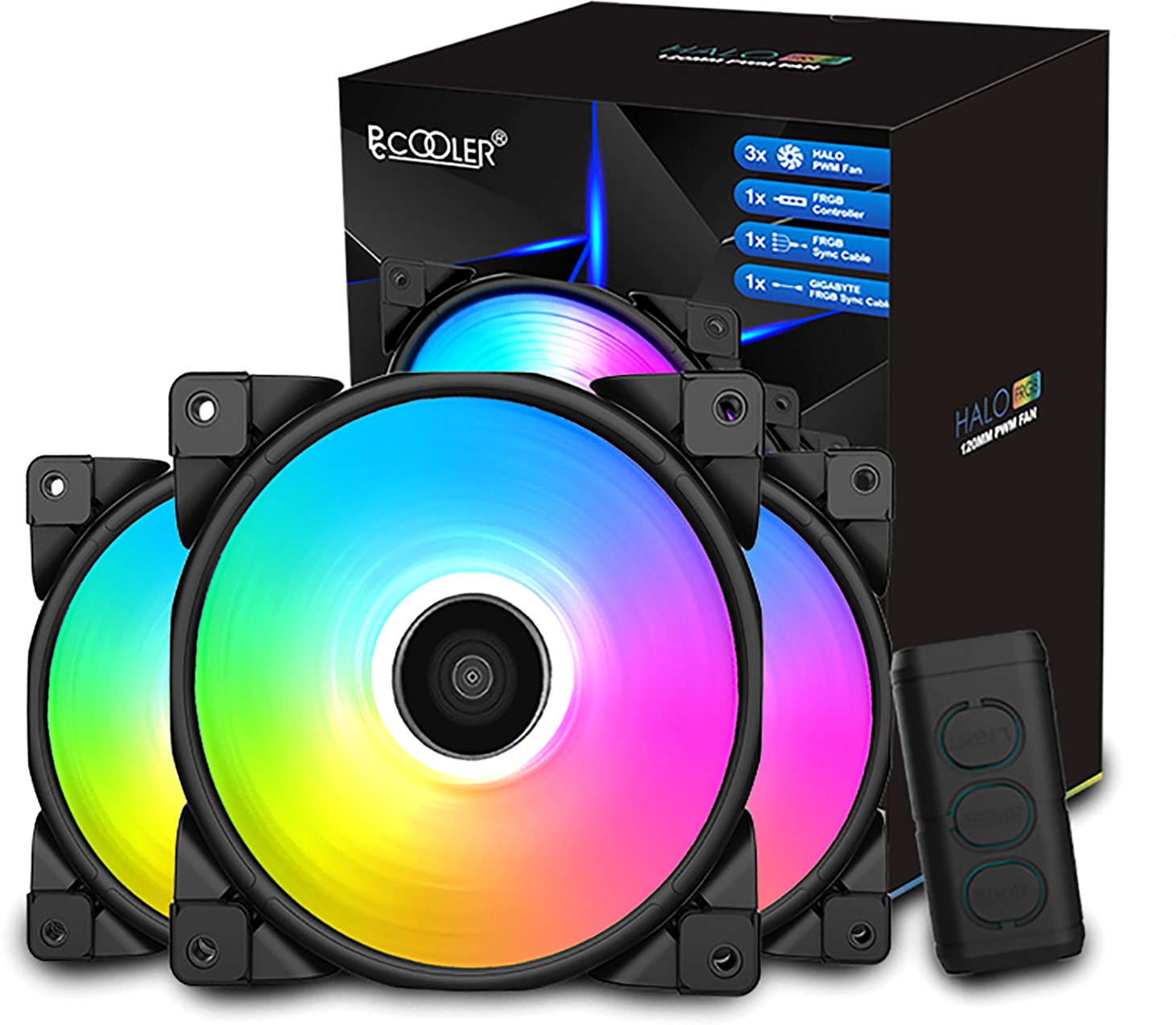 

Набор PcCooler RGB-вентиляторов Halo 3-in-1 FRGB KIT