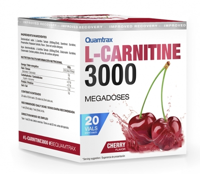 

L-карнитин в шотах Quamtrax L-Carnitine 3000 - 20 флаконов - вишня