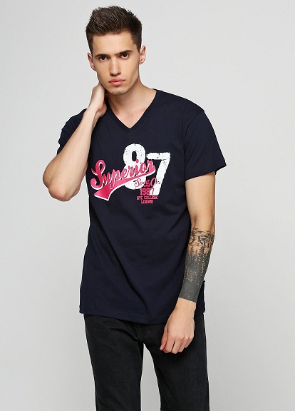 

Футболка Justplay XL Черный с принтом Т1197 Navy KR