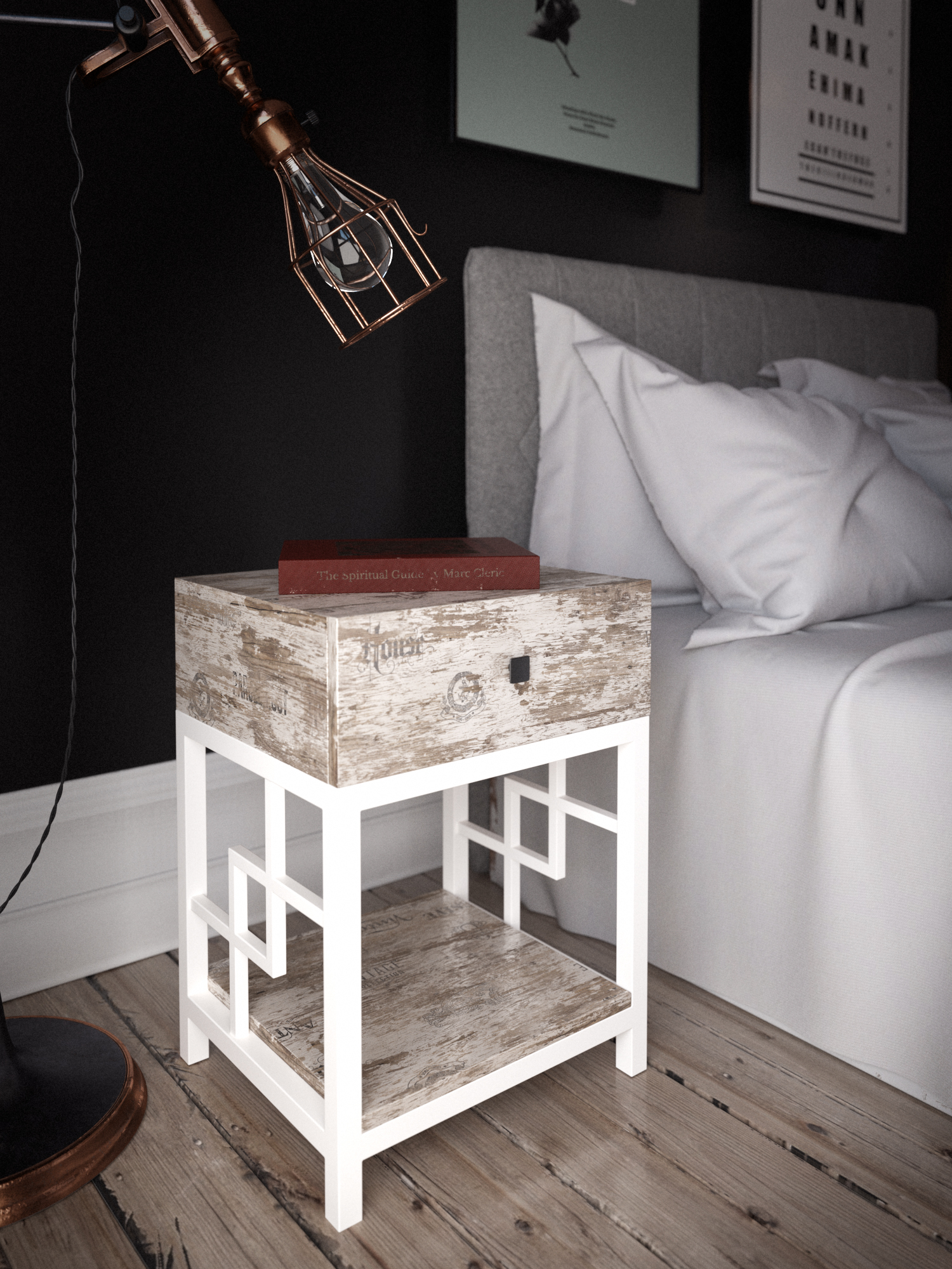 

Тумба прикроватная Арден Tenero белый/кантри лейбл