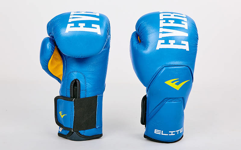 

Перчатки боксерские кожаные Everlast BO-6758-B синий вес 10oz