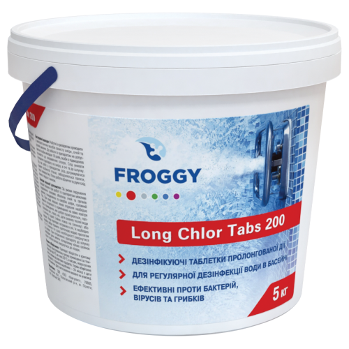 

FROGGY Long Chlor Tabs 200 - дезинфицирующие средство длительного действия 5 кг.