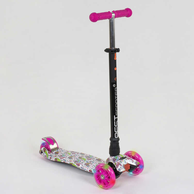 

Самокат А 25598 /779-1341 MAXI "Best Scooter" (1) пластмассовый, 4 колеса PU, СВЕТ, трубка руля алюминиевая, d=12см, в коробке