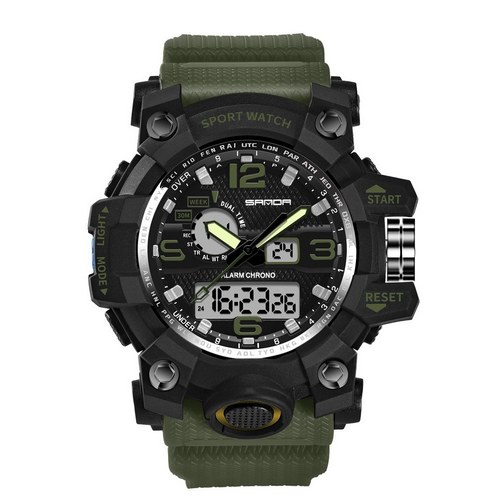 

Мужские наручные часы (742 Green-Black) Sanda 45 мм Зеленый 000125299